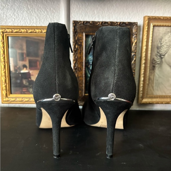 Black Peep-Toe Ankle Boots - Picture 3 of 10